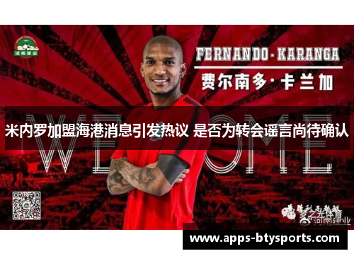 米内罗加盟海港消息引发热议 是否为转会谣言尚待确认