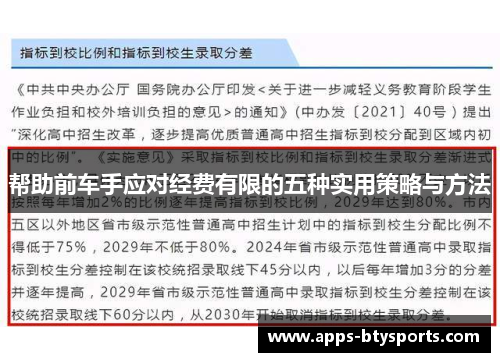 帮助前车手应对经费有限的五种实用策略与方法